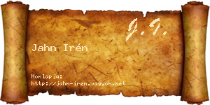 Jahn Irén névjegykártya