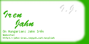 iren jahn business card