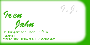 iren jahn business card